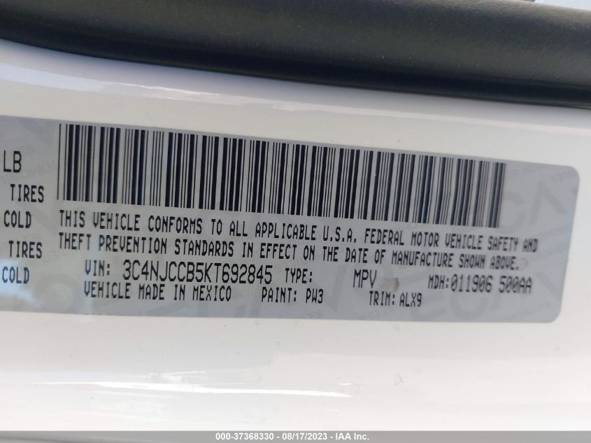 2019 JEEP COMPASS HIGH ALTITUDE - 3C4NJCCB5KT692845