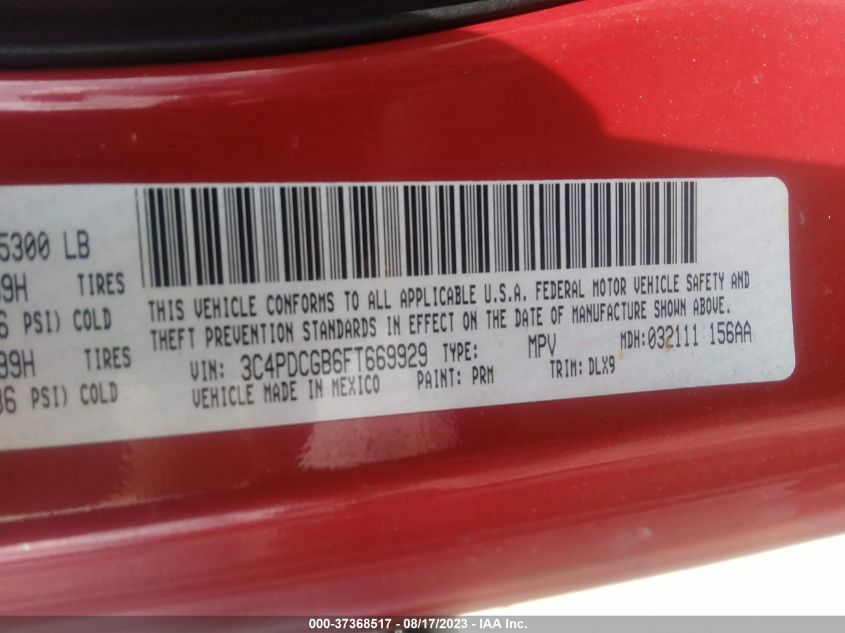 2015 DODGE JOURNEY CROSSROAD - 3C4PDCGB6FT669929