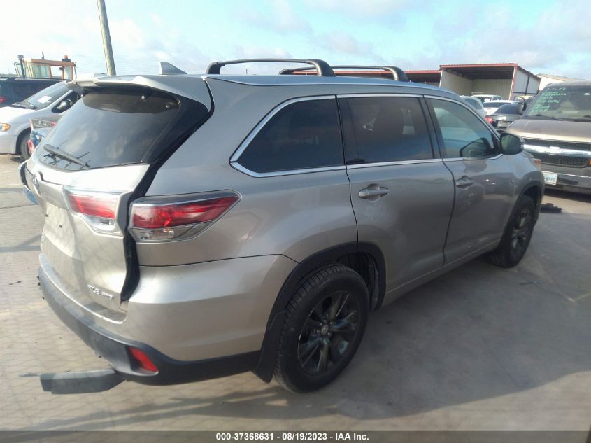 2015 TOYOTA HIGHLANDER XLE - 5TDJKRFH8FS203014