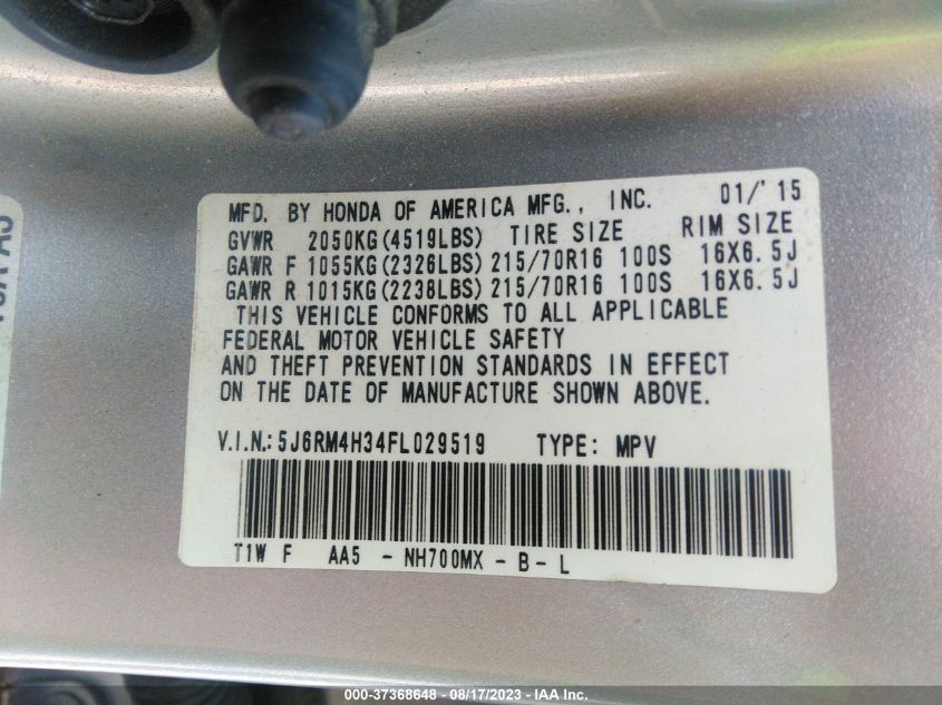 2015 HONDA CR-V LX - 5J6RM4H34FL029519
