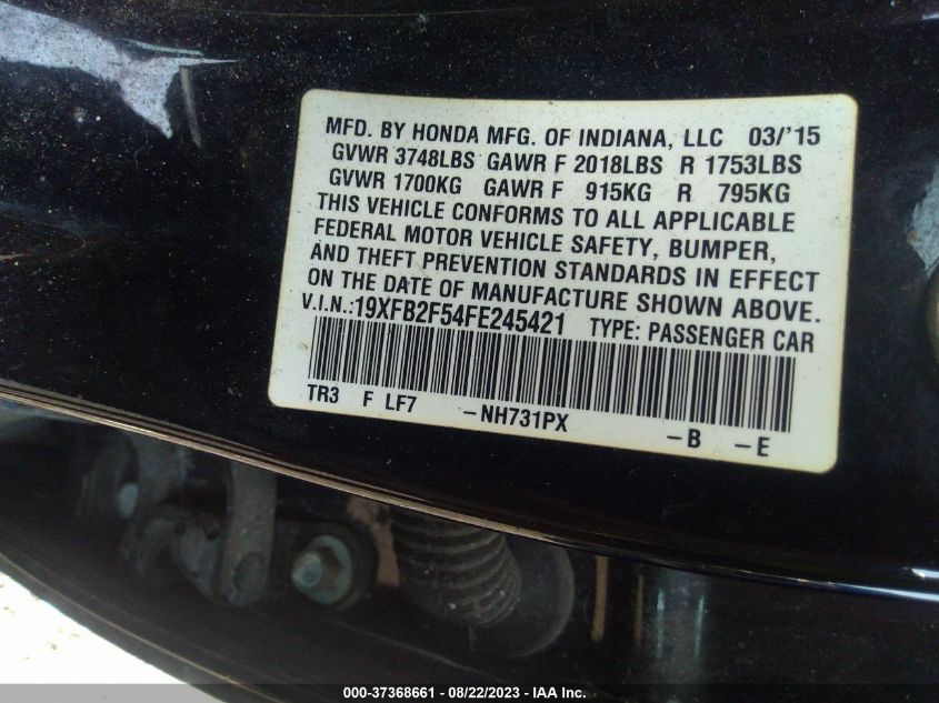 2015 HONDA CIVIC SEDAN LX - 19XFB2F54FE245421
