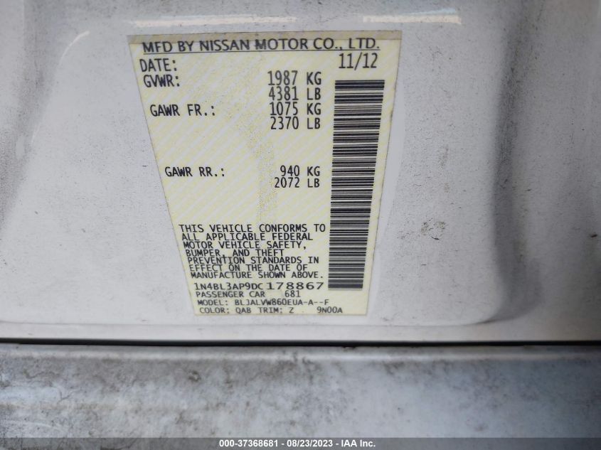 2013 NISSAN ALTIMA 3.5 SL - 1N4BL3AP9DC178867