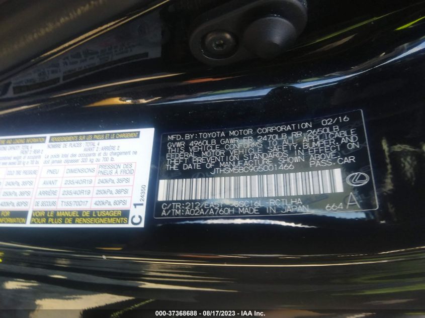 2016 LEXUS RC 300 - JTHSM5BC9G5001466