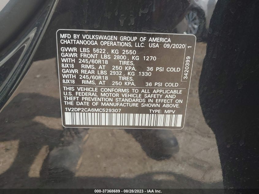 2021 VOLKSWAGEN ATLAS 2.0T SE - 1V2DP2CA6MC529307