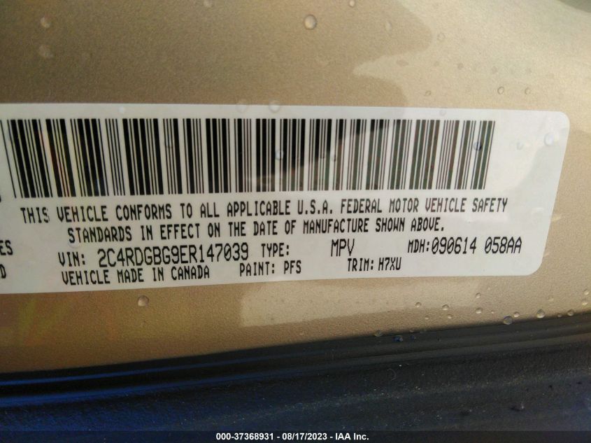 2014 DODGE GRAND CARAVAN SE - 2C4RDGBG9ER147039