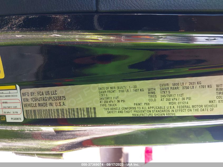 2023 JEEP GLADIATOR SPORT S - 1C6HJTAG1PL533875