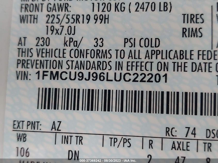2020 FORD ESCAPE TITANIUM - 1FMCU9J96LUC22201
