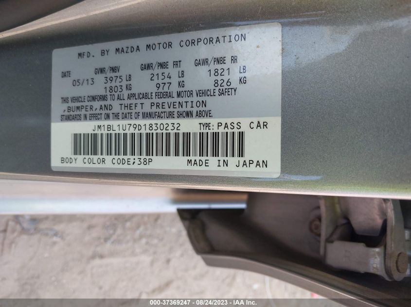2013 MAZDA MAZDA3 I SPORT - JM1BL1U79D1830232