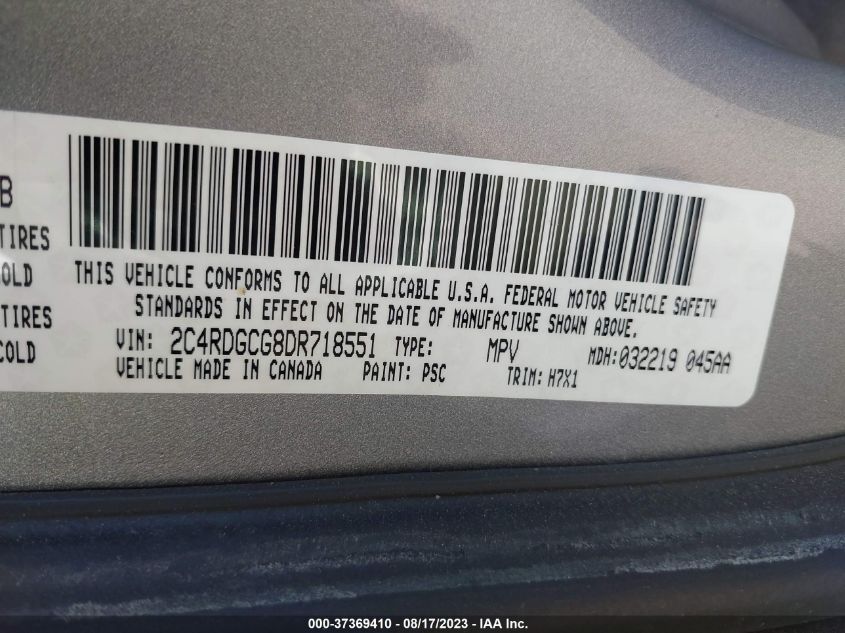 2013 DODGE GRAND CARAVAN SXT - 2C4RDGCG8DR718551