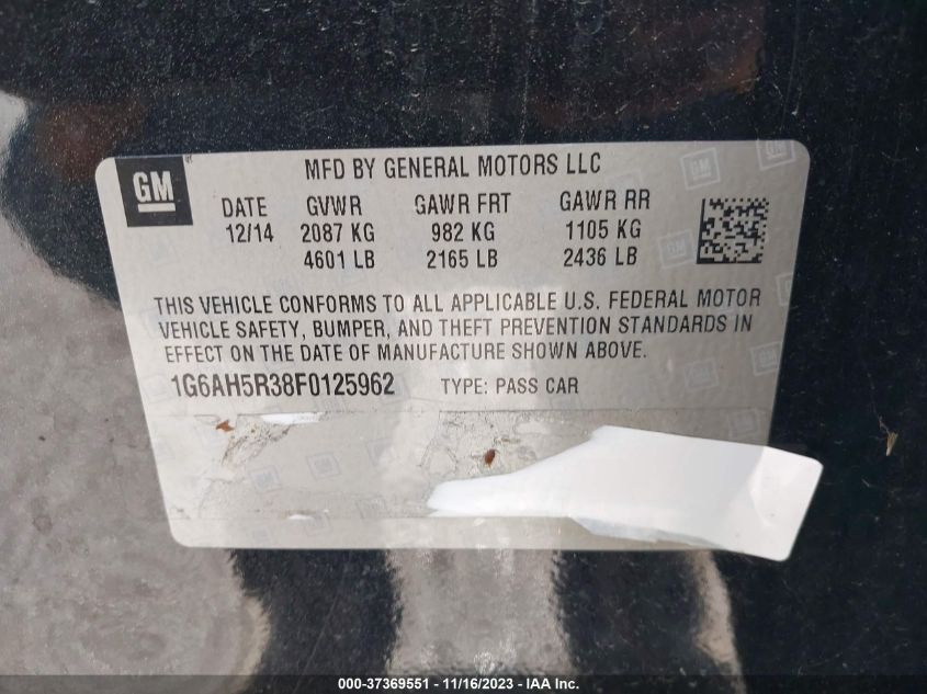 2015 CADILLAC ATS LUXURY - 1G6AH5R38F0125962