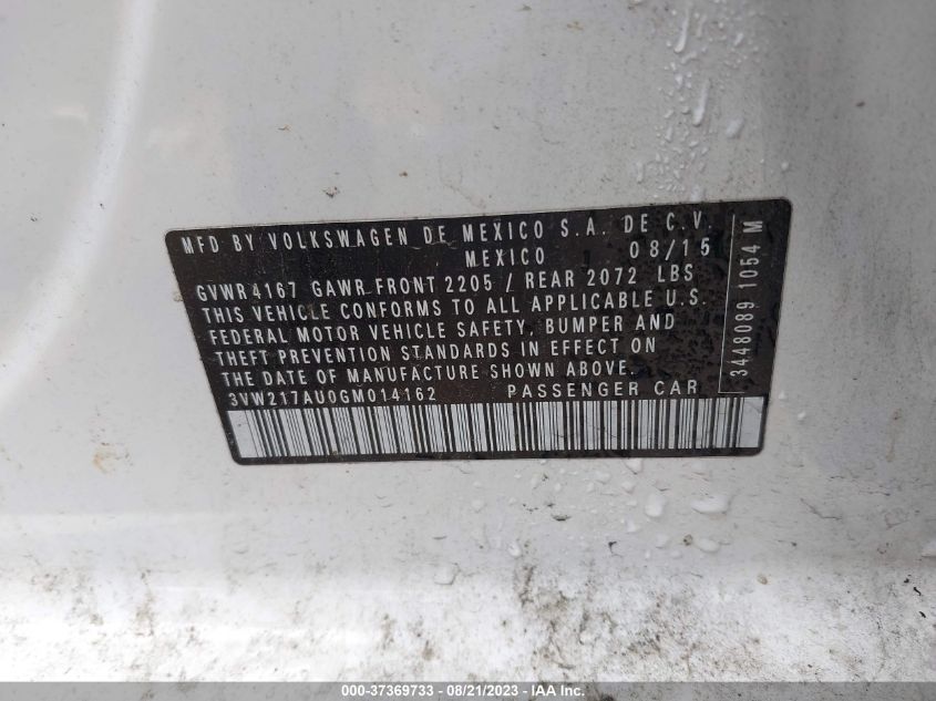 2016 VOLKSWAGEN GOLF TSI SE - 3VW217AU0GM014162