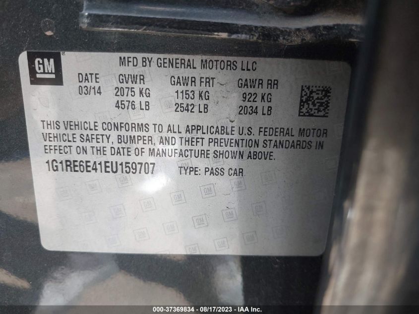 2014 CHEVROLET VOLT - 1G1RE6E41EU159707
