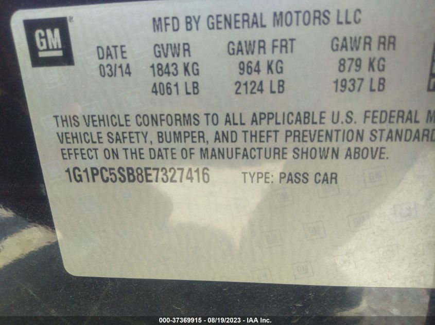 2014 CHEVROLET CRUZE 1LT - 1G1PC5SB8E7327416