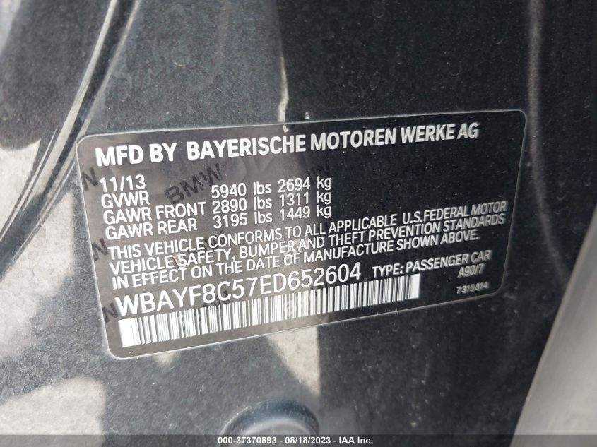 2014 BMW 7 SERIES 750LI XDRIVE - WBAYF8C57ED652604