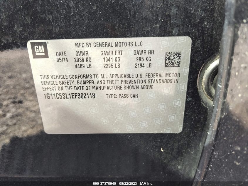 2014 CHEVROLET MALIBU LT - 1G11C5SL1EF302118