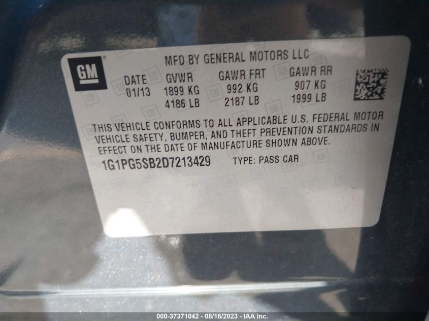 2013 CHEVROLET CRUZE LTZ - 1G1PG5SB2D7213429