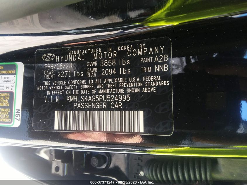 2023 HYUNDAI ELANTRA SEL - KMHLS4AG5PU524995