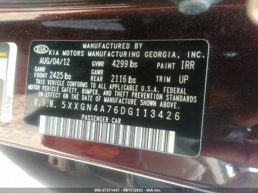 2013 KIA OPTIMA EX - 5XXGN4A76DG113426