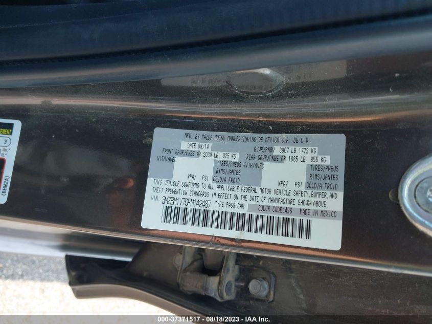 2015 MAZDA MAZDA3 I TOURING - 3MZBM1V70FM142487