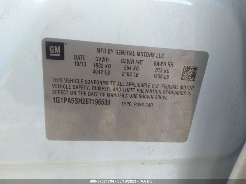 2014 CHEVROLET CRUZE LS - 1G1PA5SH2E7196509