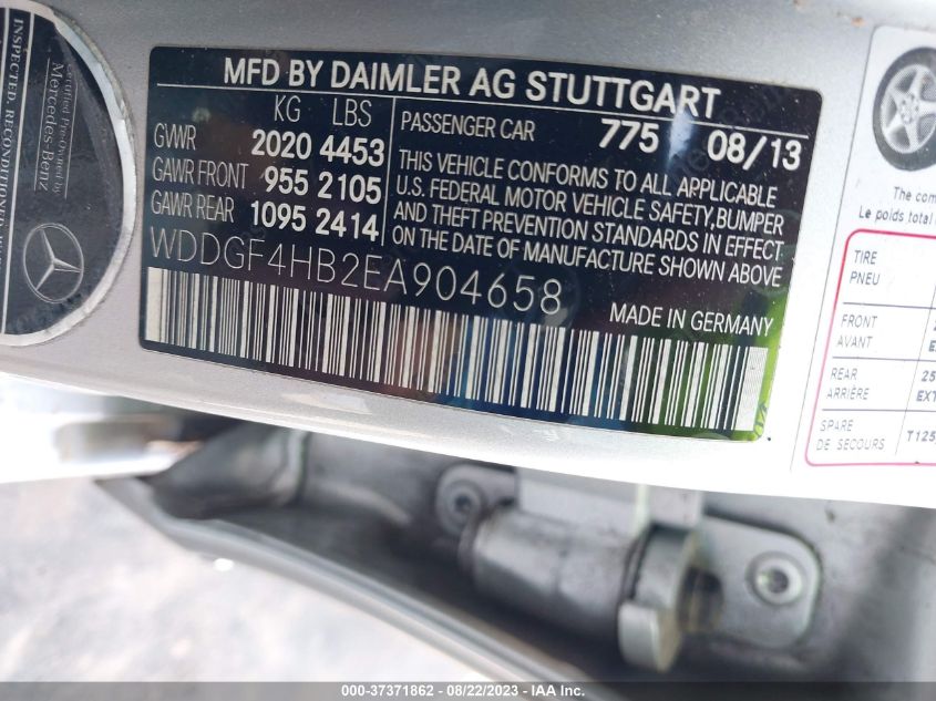 2014 MERCEDES-BENZ C-CLASS C 250 - WDDGF4HB2EA904658