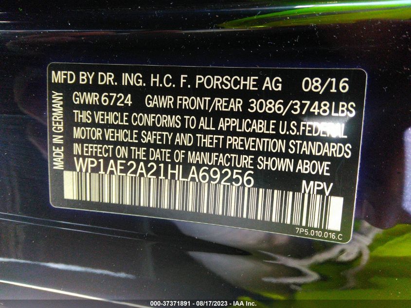 2017 PORSCHE CAYENNE S E-HYBRID - WP1AE2A21HLA69256