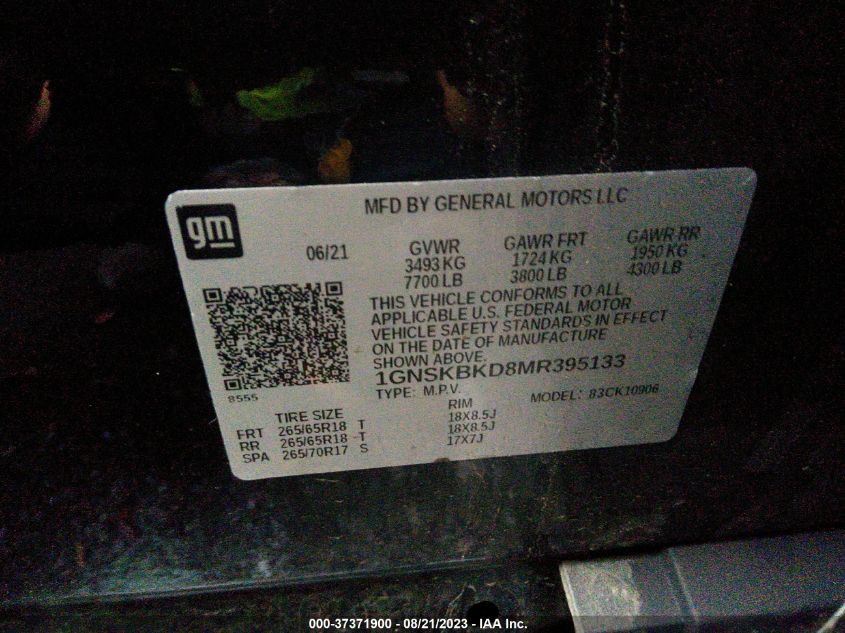 2021 CHEVROLET SUBURBAN LS - 1GNSKBKD8MR395133