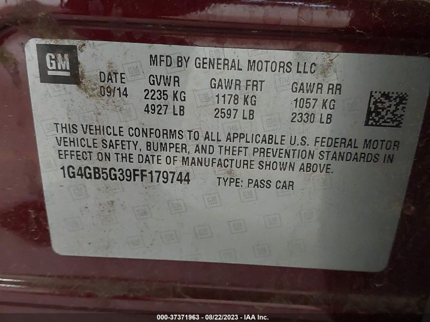 2015 BUICK LACROSSE LEATHER - 1G4GB5G39FF179744