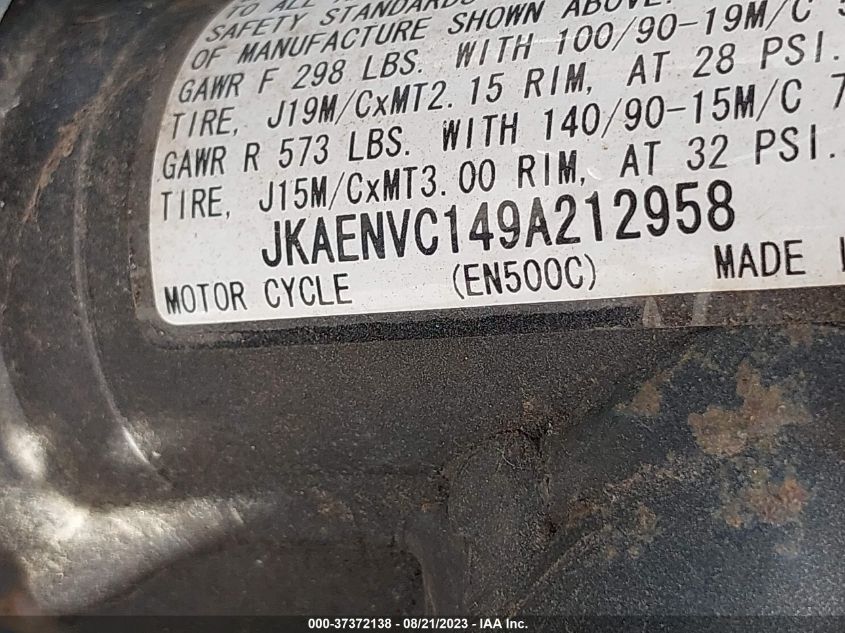 2009 KAWASAKI EN500 C JKAENVC149A212958