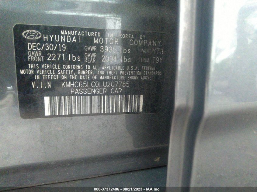 2020 HYUNDAI IONIQ HYBRID BLUE - KMHC65LC0LU207785