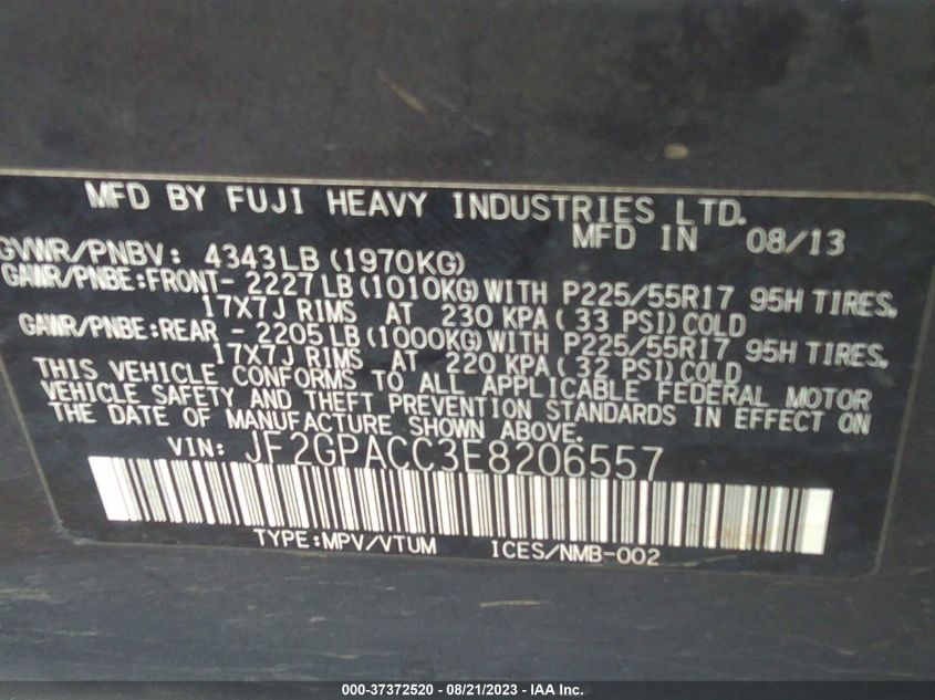 2014 SUBARU XV CROSSTREK 2.0 PREMIUM - JF2GPACC3E8206557