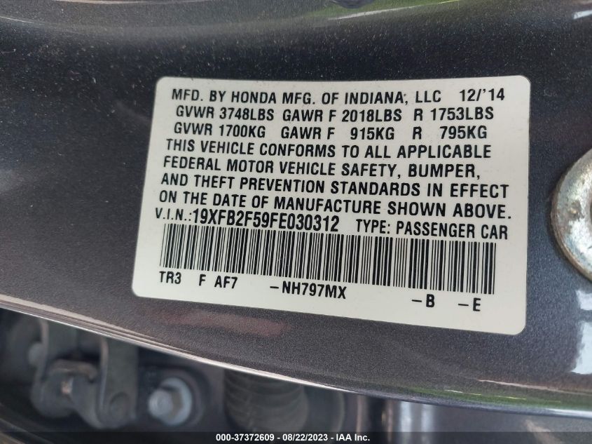 2015 HONDA CIVIC SEDAN LX - 19XFB2F59FE030312