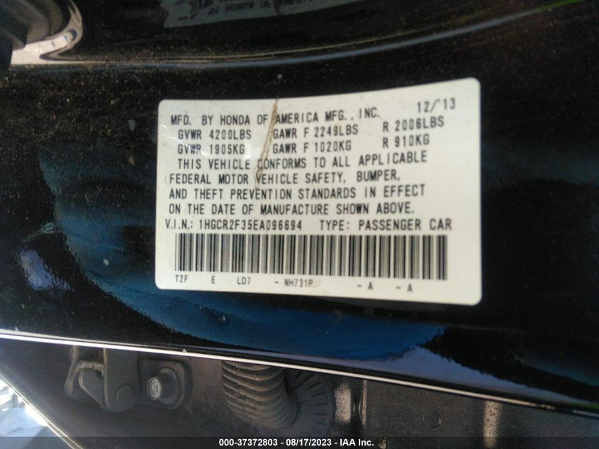 2014 HONDA ACCORD SEDAN LX - 1HGCR2F35EA096694