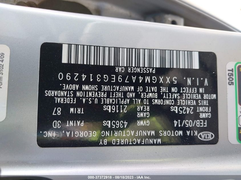 2014 KIA OPTIMA LX - 5XXGM4A79EG314290