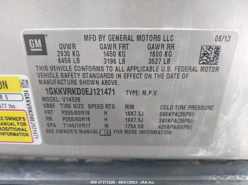 2014 GMC ACADIA SLT - 1GKKVRKD0EJ121471
