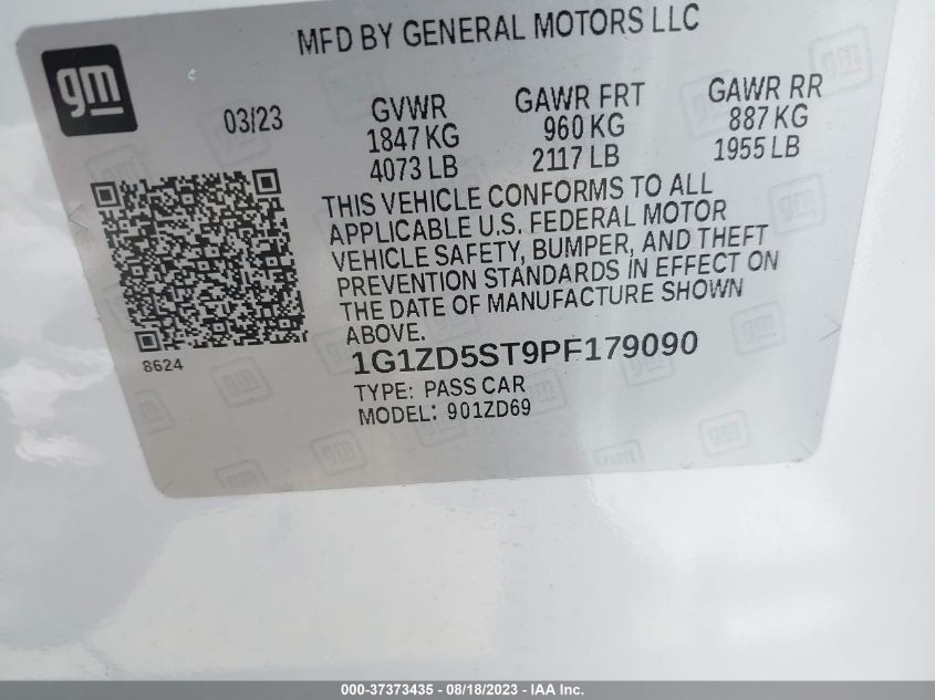 2023 CHEVROLET MALIBU LT - 1G1ZD5ST9PF179090