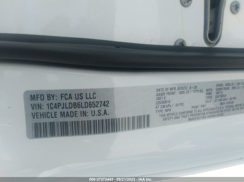 2020 JEEP CHEROKEE LIMITED - 1C4PJLDB6LD652742
