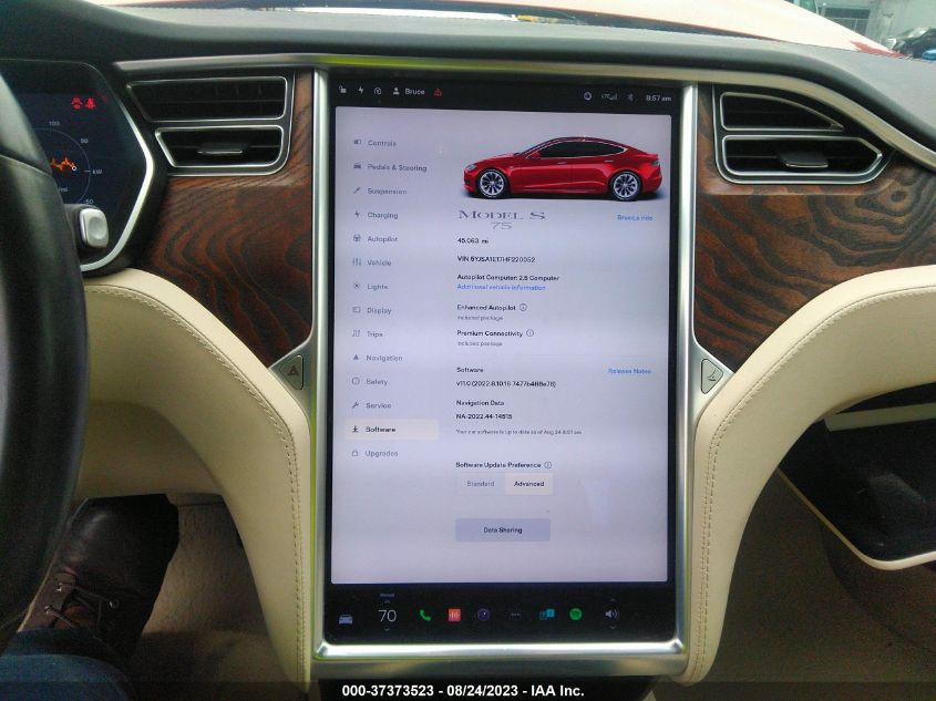 2017 TESLA MODEL S 60/75 - 5YJSA1E17HF220052