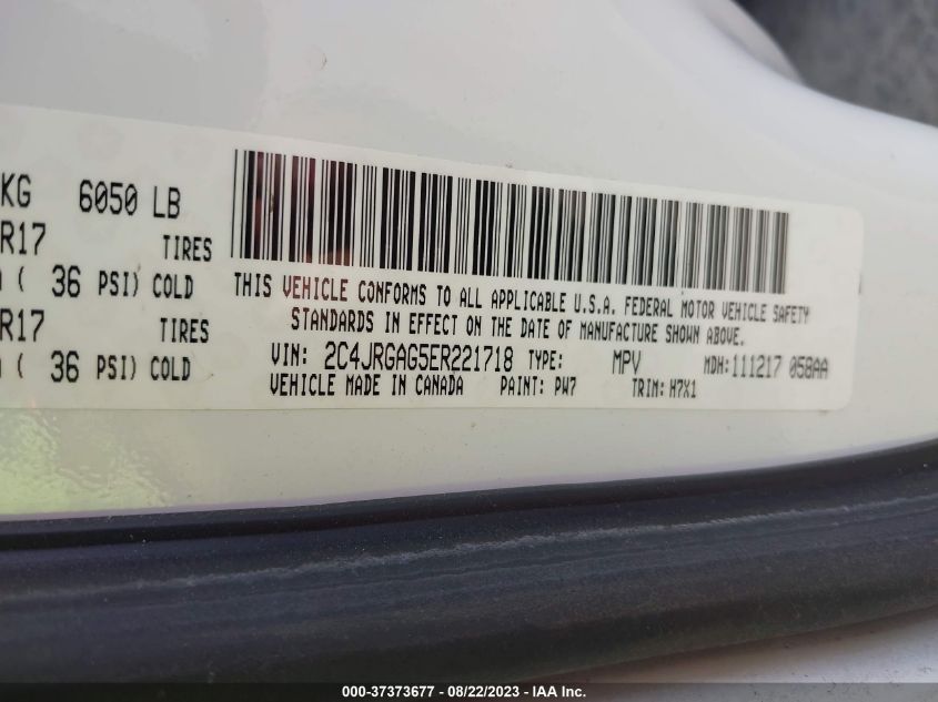 2014 RAM CARGO VAN TRADESMAN 2C4JRGAG5ER221718