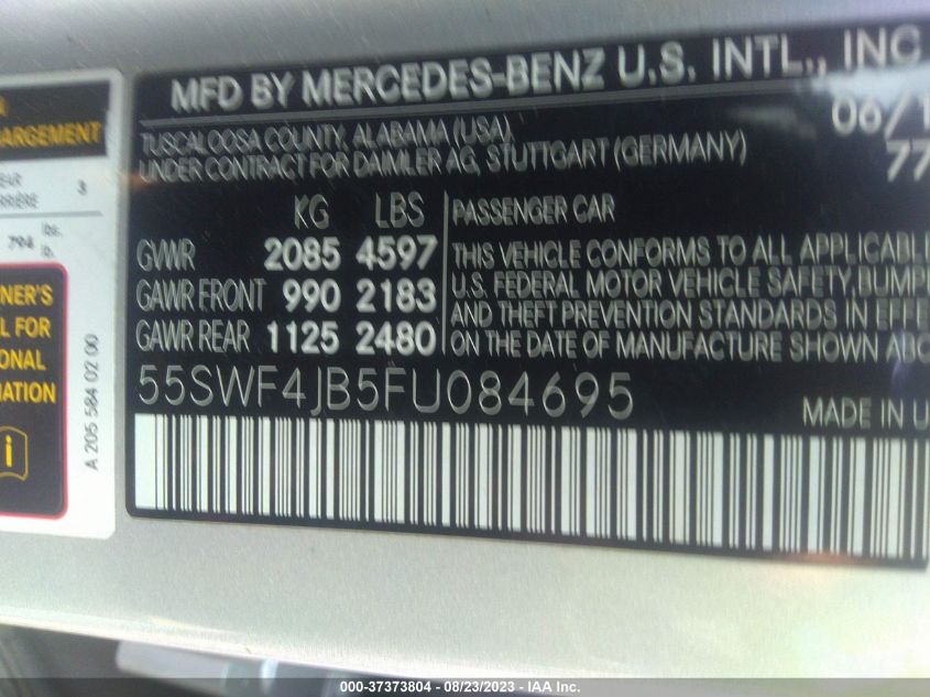 2015 MERCEDES-BENZ C-CLASS C 300 - 55SWF4JB5FU084695