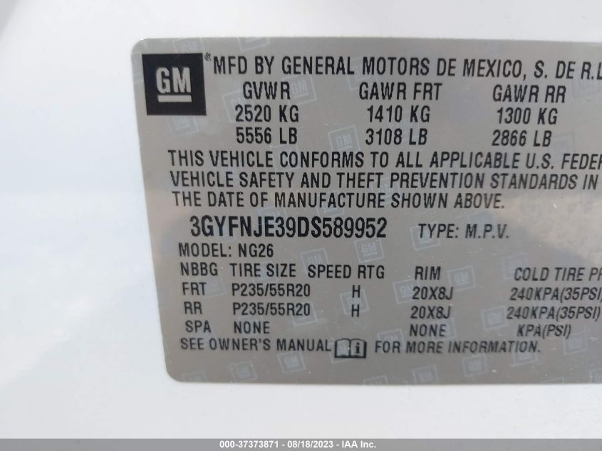 2013 CADILLAC SRX PREMIUM COLLECTION - 3GYFNJE39DS589952