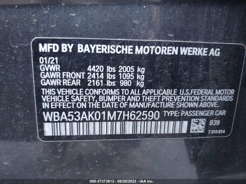 2021 BMW 2 SERIES 228I - WBA53AK01M7H62590