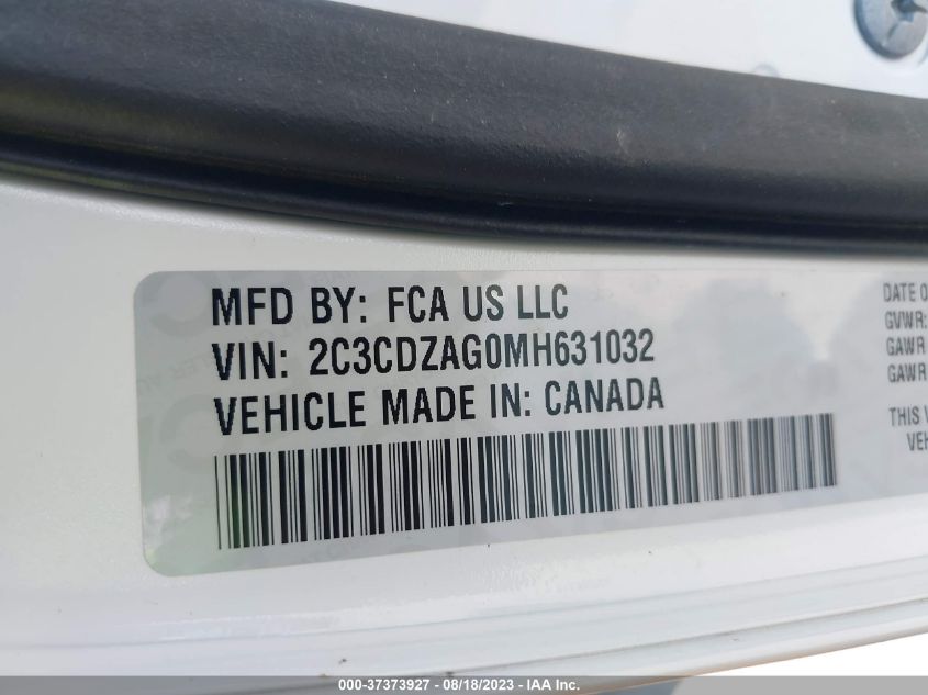 2021 DODGE CHALLENGER SXT - 2C3CDZAG0MH631032