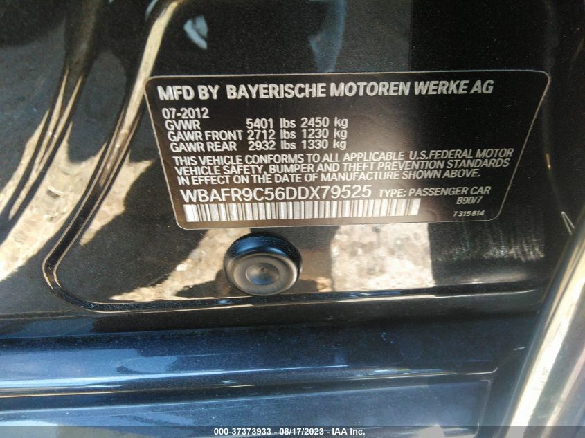 2013 BMW 550I - WBAFR9C56DDX79525