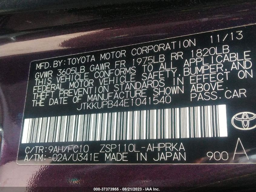 2014 TOYOTA SCION XD - JTKKUPB44E1041540