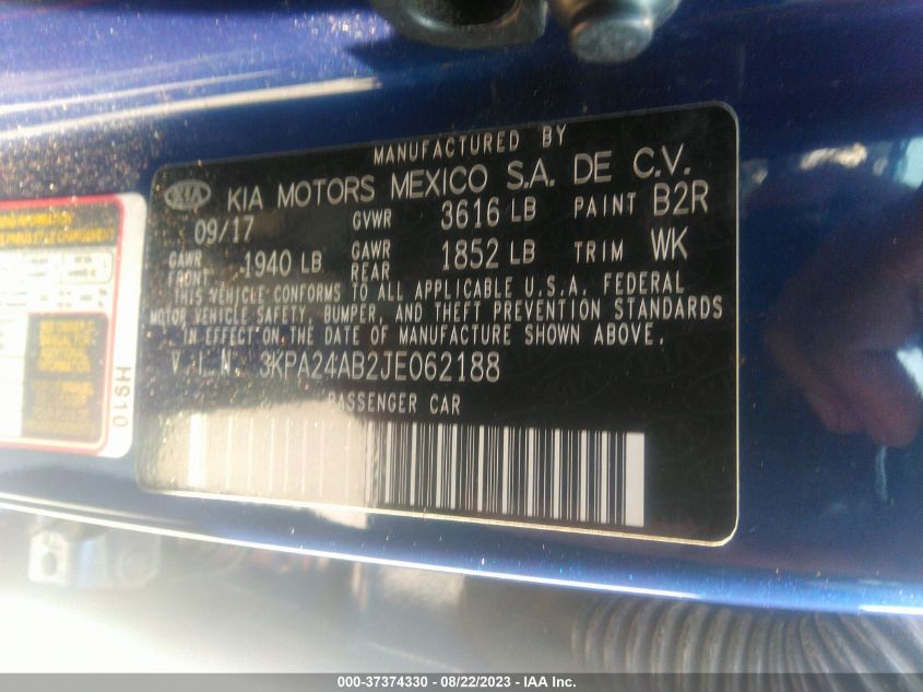 2018 KIA RIO S - 3KPA24AB2JE062188