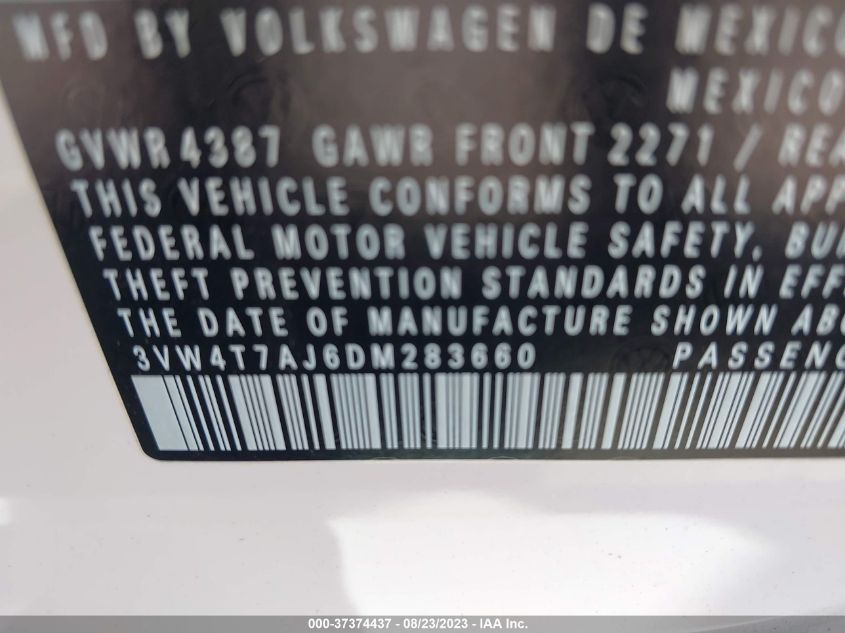 2013 VOLKSWAGEN GLI AUTOBAHN 3VW4T7AJ6DM283660