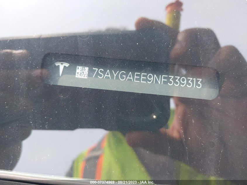 VIN 7SAYGAEE9NF339313 2022 TESLA MODEL Y LONG RANGE