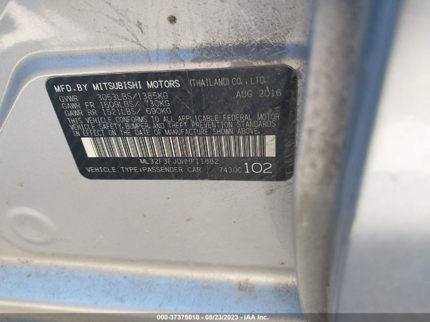 2017 MITSUBISHI MIRAGE G4 ES - ML32F3FJ0HHF11882