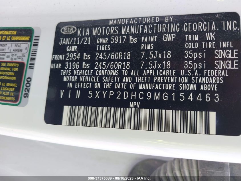 2021 KIA TELLURIDE LX - 5XYP2DHC9MG154463